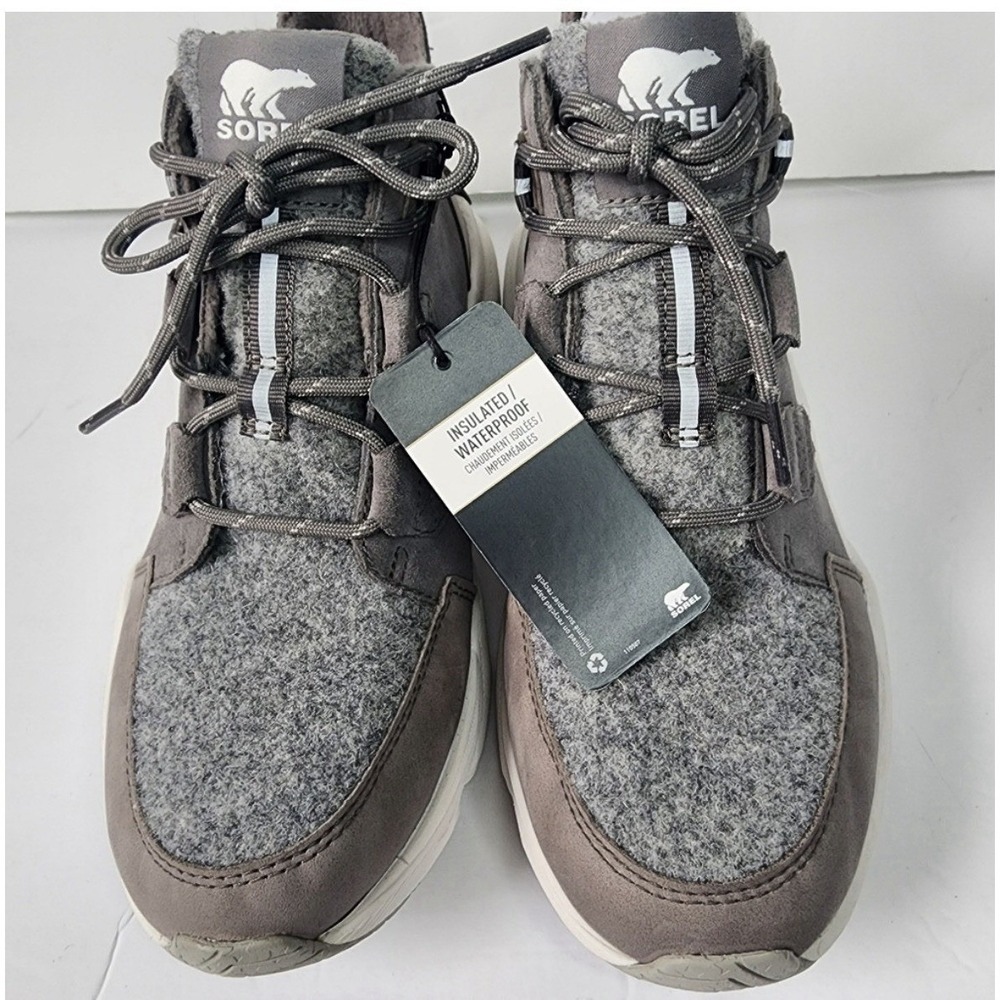 Sorel Kinetic Impact Conquest Waterproof Insulated Boots Quarry Grey Women 9.5
